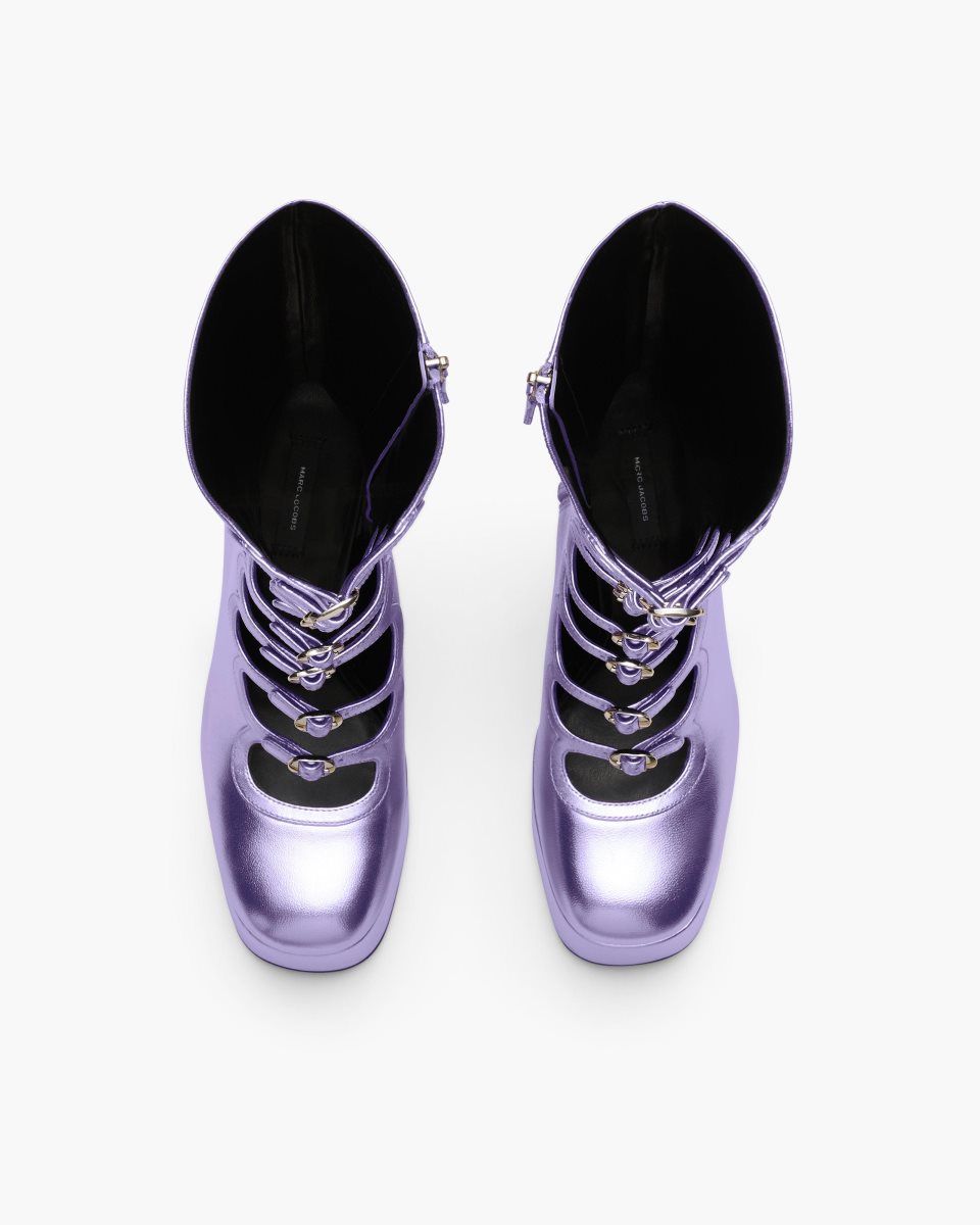 Marc Jacobs The Metallic Kiki Knee High Boot Purple | 97IRGUAEN