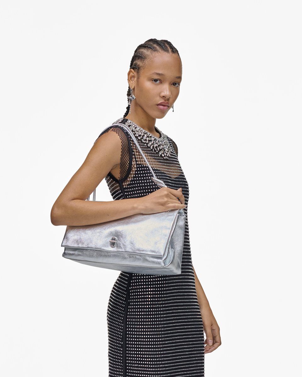 Marc Jacobs The Metallic Large Dual Bag Silver | 74PILAYVB