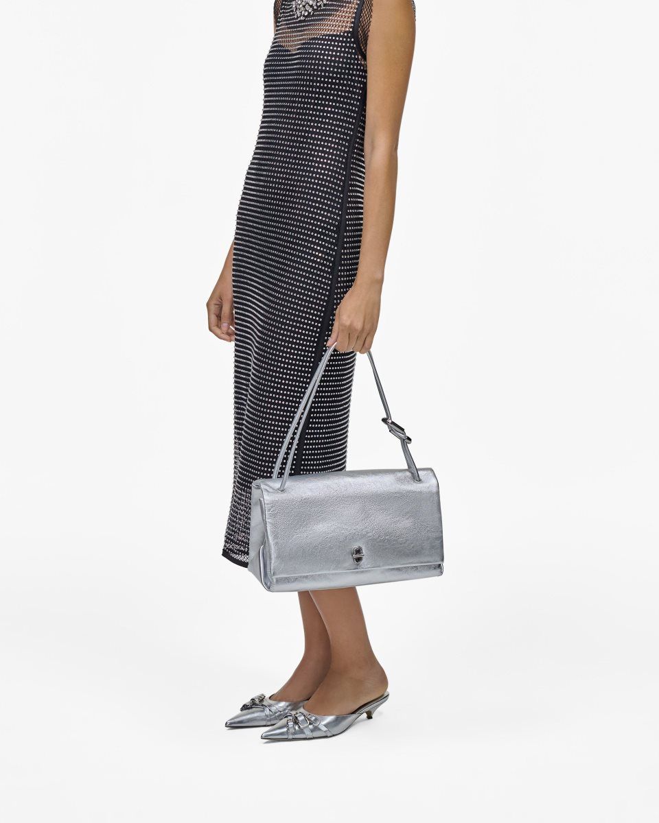 Marc Jacobs The Metallic Large Dual Bag Silver | 74PILAYVB