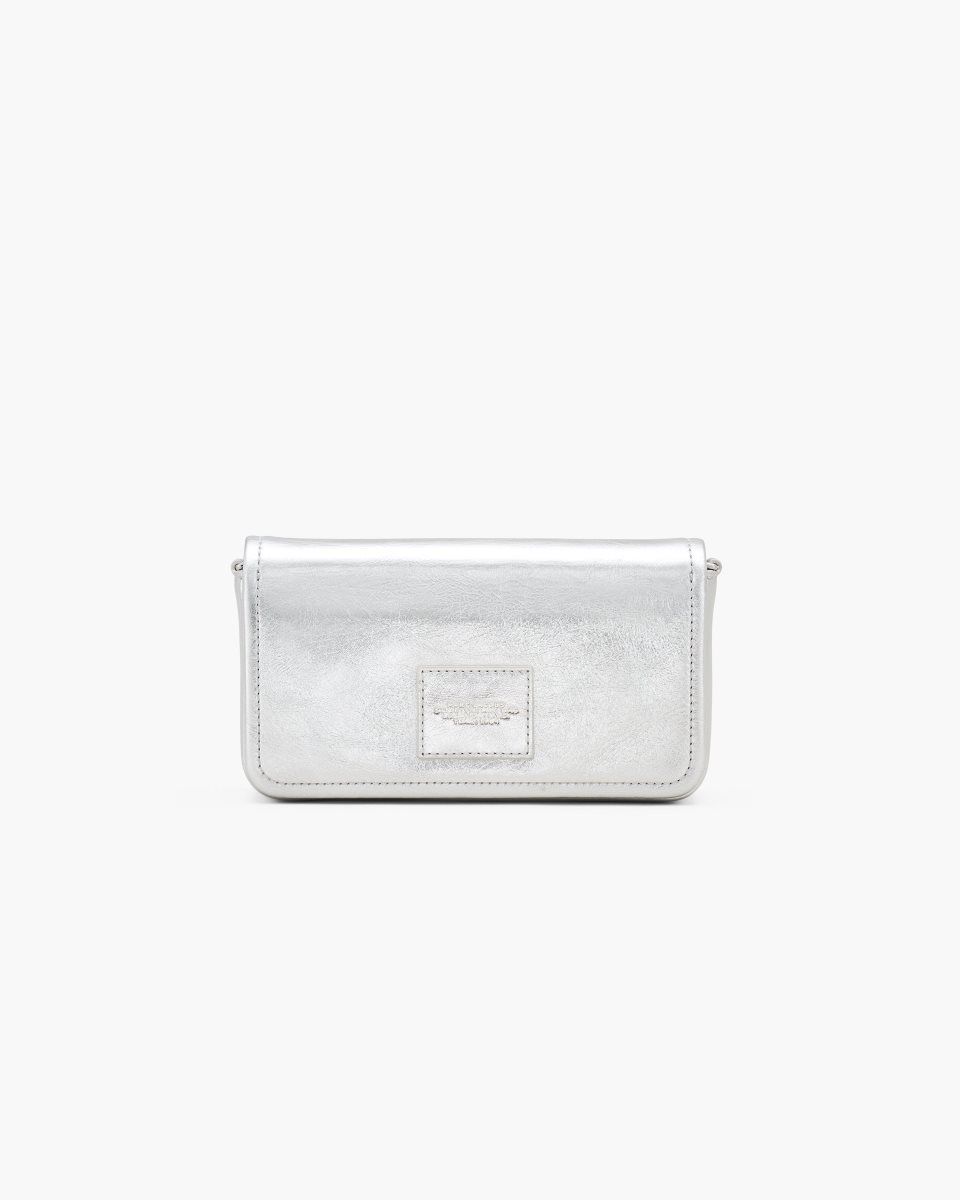 Marc Jacobs The Metallic Leather Chain Mini Bag Silver | 02UBCOQHL