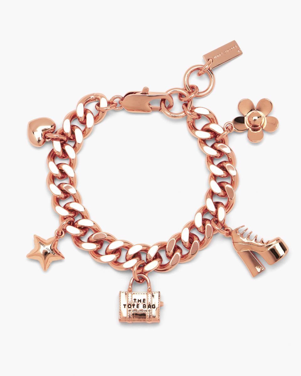 Marc Jacobs The Mini Icon Charm Bracelet Rose Gold | 09GHBLYAC