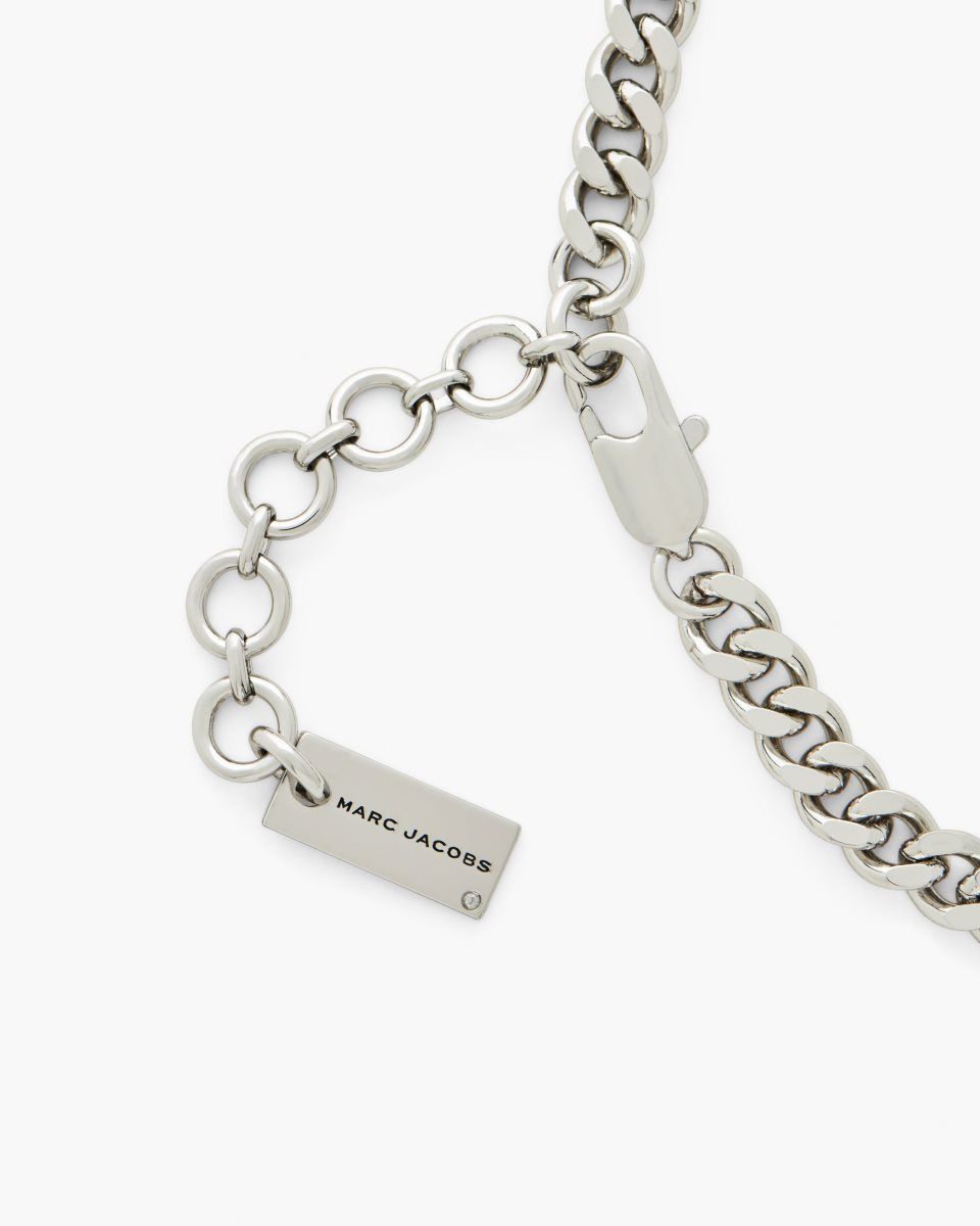 Marc Jacobs The Mini Icon Charm Necklace Light Silver | 61KQHGREI