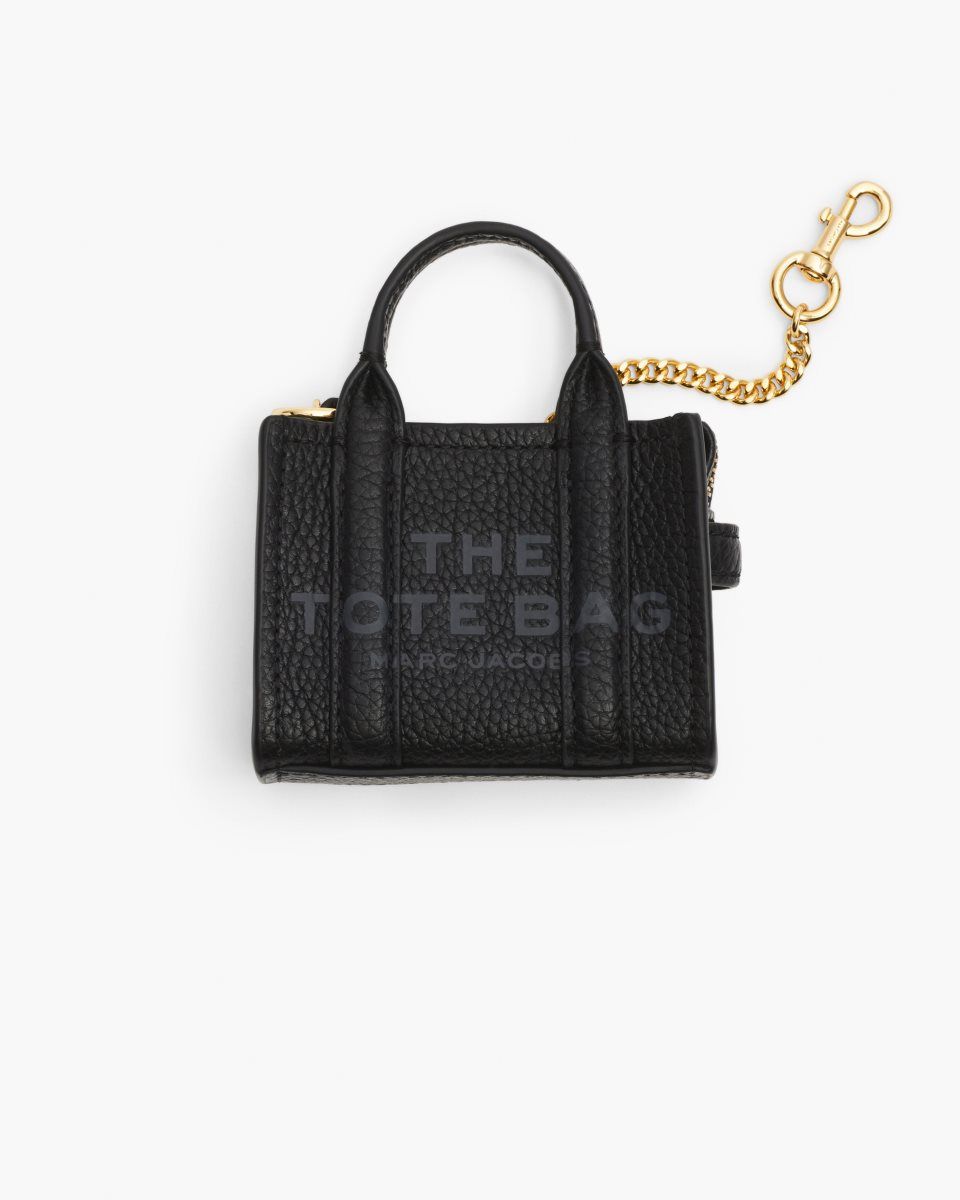 Marc Jacobs The Nano Tote Bag Charm Black | 94ZVLIRUS