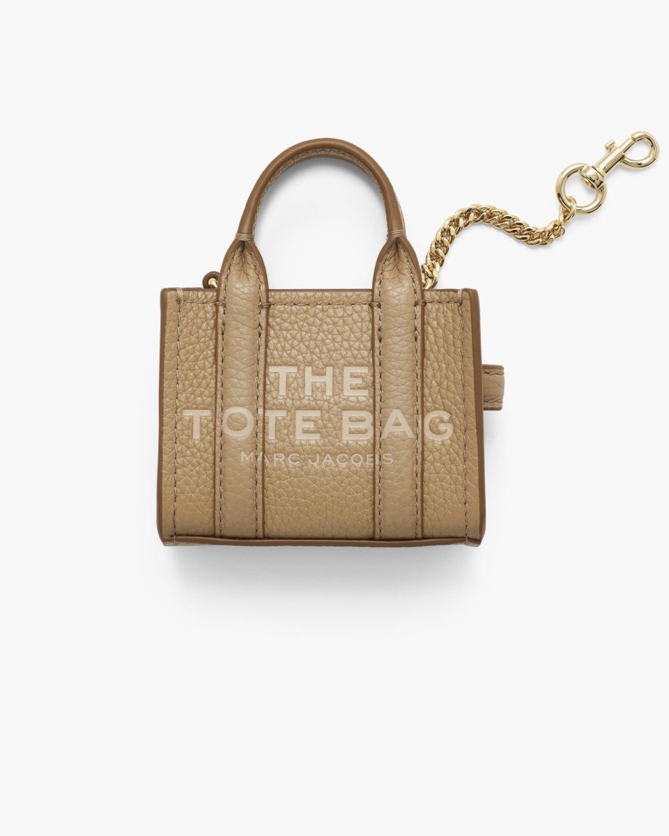 Marc Jacobs The Nano Tote Bag Charm Brown | 96KHRMISG