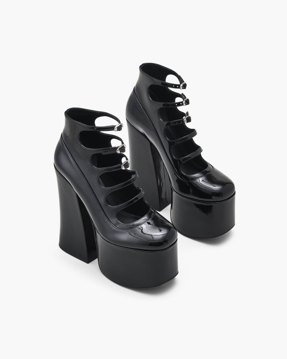 Marc Jacobs The Patent Leather Kiki Ankle Boot Black | 73TQYGLPM