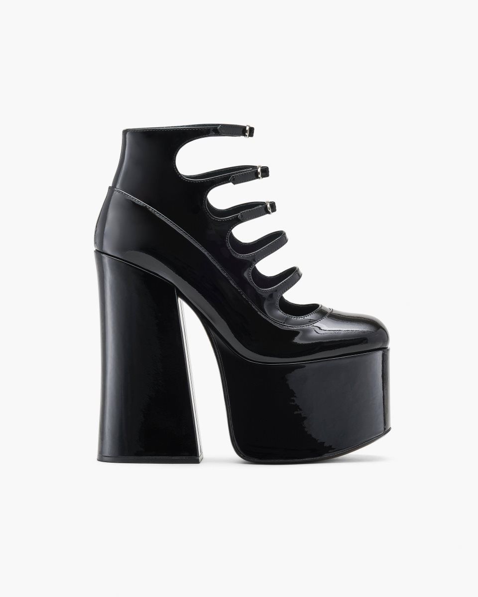 Marc Jacobs The Patent Leather Kiki Ankle Boot Black | 73TQYGLPM