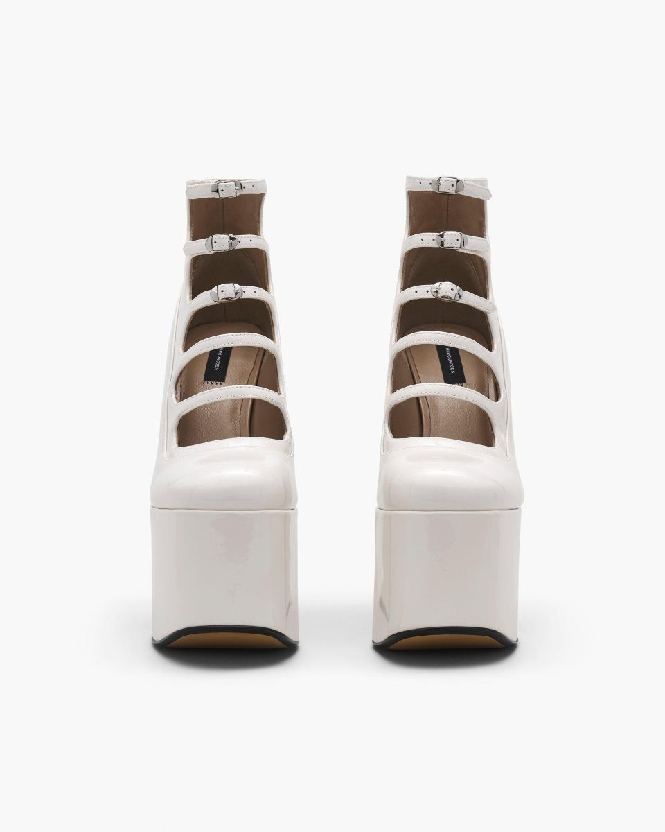 Marc Jacobs The Patent Leather Kiki Ankle Boot White | 67YTDXJLS