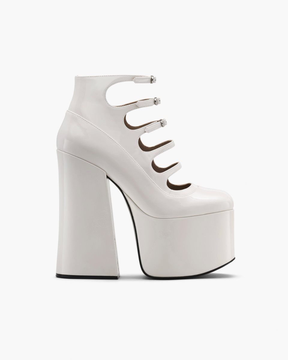 Marc Jacobs The Patent Leather Kiki Ankle Boot White | 67YTDXJLS