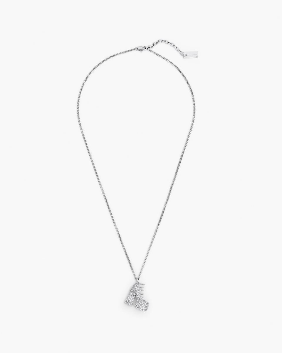 Marc Jacobs The Pave Kiki Boot Necklace Silver | 97CPOLBWM