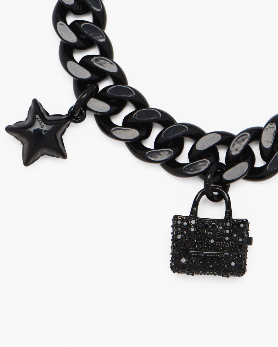 Marc Jacobs The Pave Mini Icon Charm Bracelet Black / Black | 63ATXPGMF