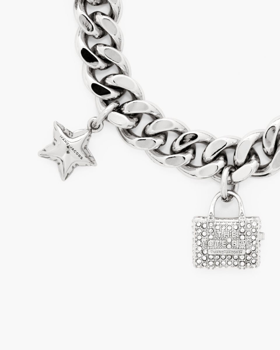 Marc Jacobs The Pave Mini Icon Charm Bracelet Silver | 48OLAVQTI