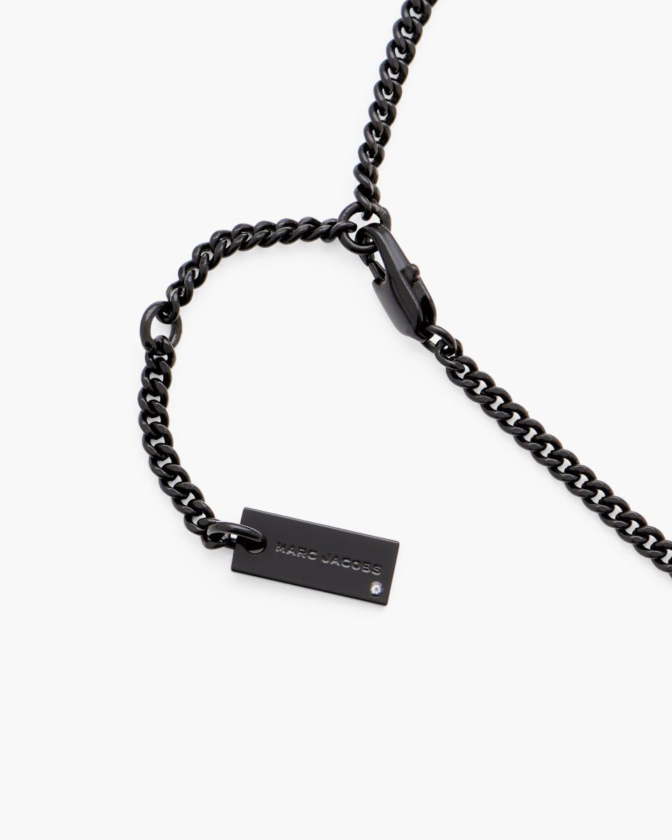 Marc Jacobs The Pave Tote Bag Necklace Black / Black | 73WGUKFLR