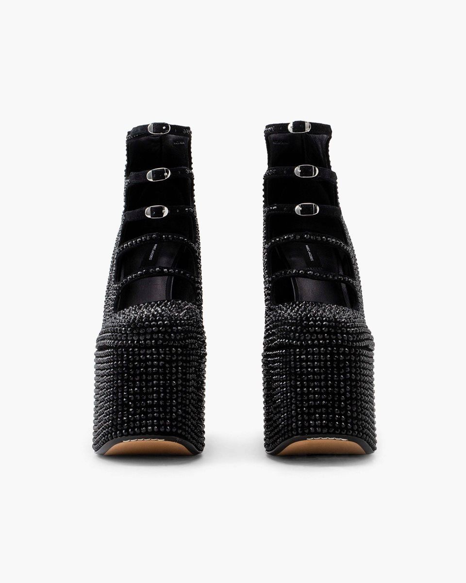 Marc Jacobs The Rhinestone Kiki Ankle Boot Black / Black | 92MBQUIPT