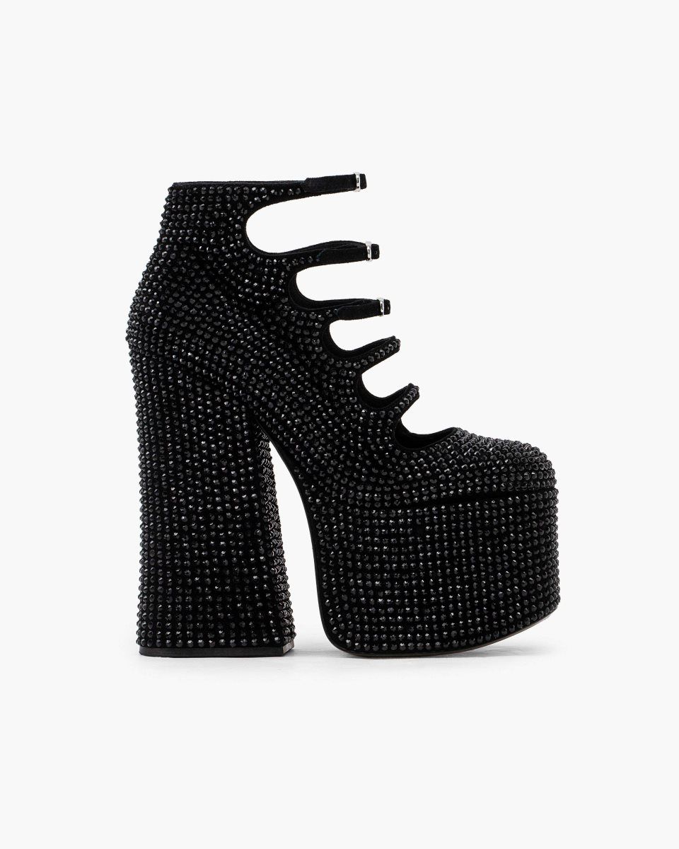 Marc Jacobs The Rhinestone Kiki Ankle Boot Black / Black | 92MBQUIPT