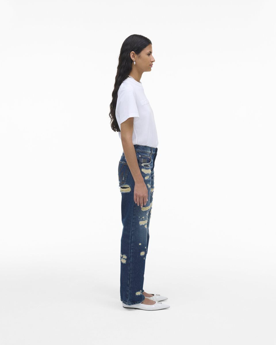 Marc Jacobs The Rip And Repair Straight Jean Indigo | 50ZQGBRCY