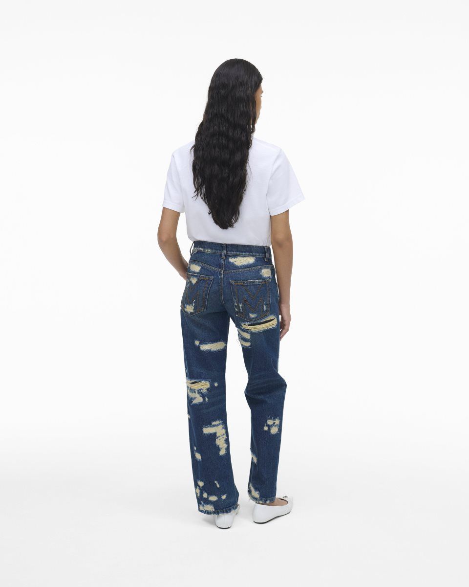 Marc Jacobs The Rip And Repair Straight Jean Indigo | 50ZQGBRCY