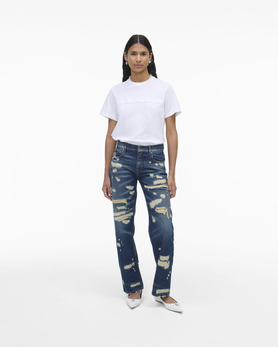 Marc Jacobs The Rip And Repair Straight Jean Indigo | 50ZQGBRCY