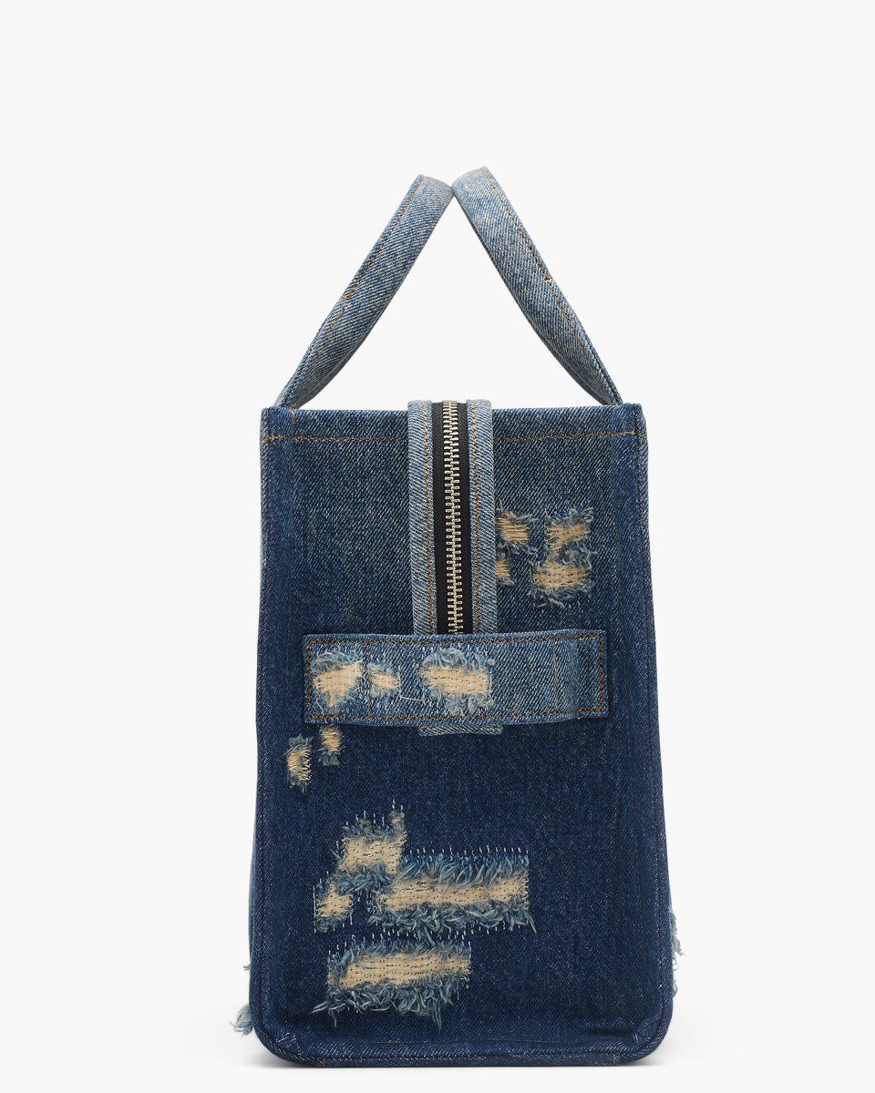 Marc Jacobs The Rip and Repair Denim Medium Tote Bag Indigo | 87ZQRECWL