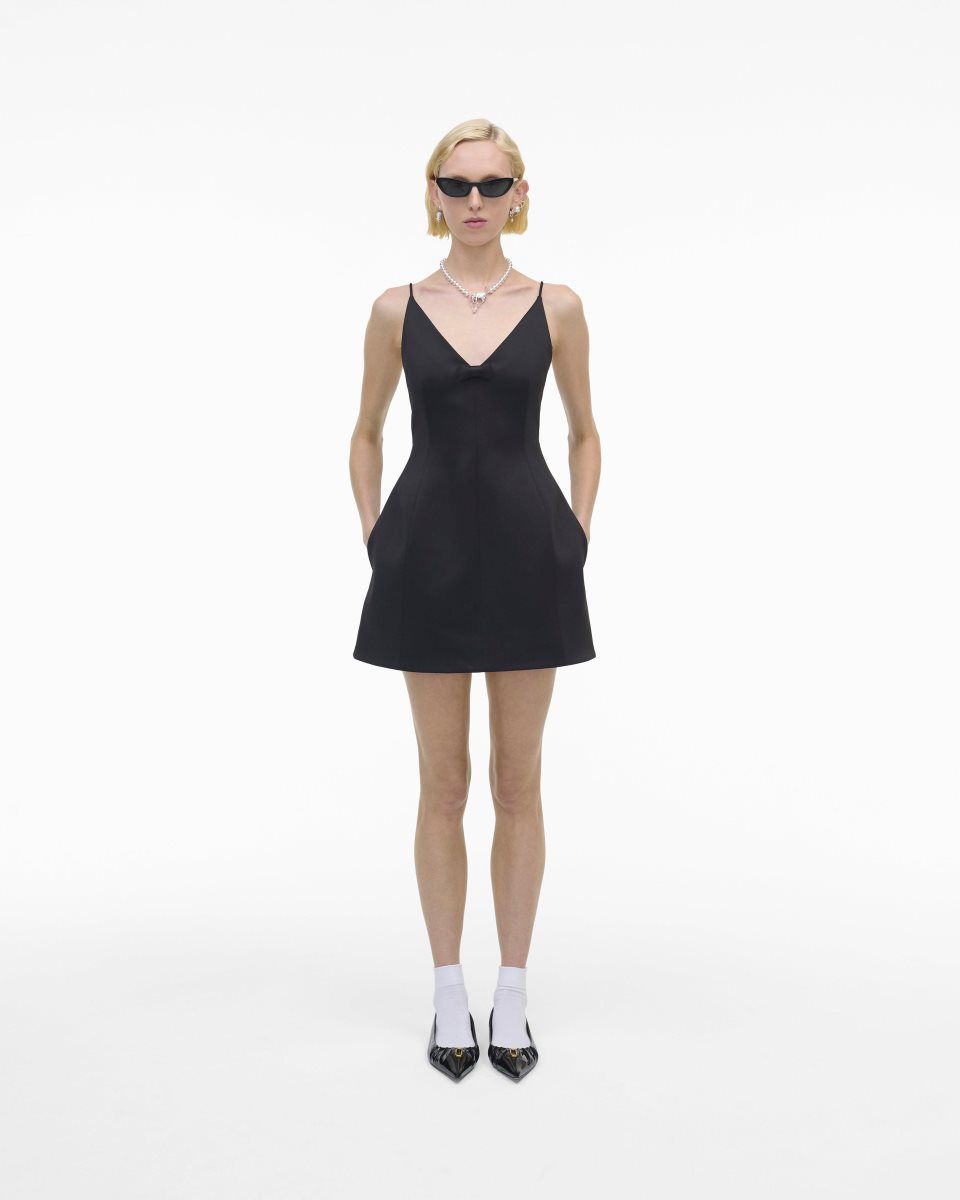 Marc Jacobs The Satin Bow Dress Black | 06UZBWYLS