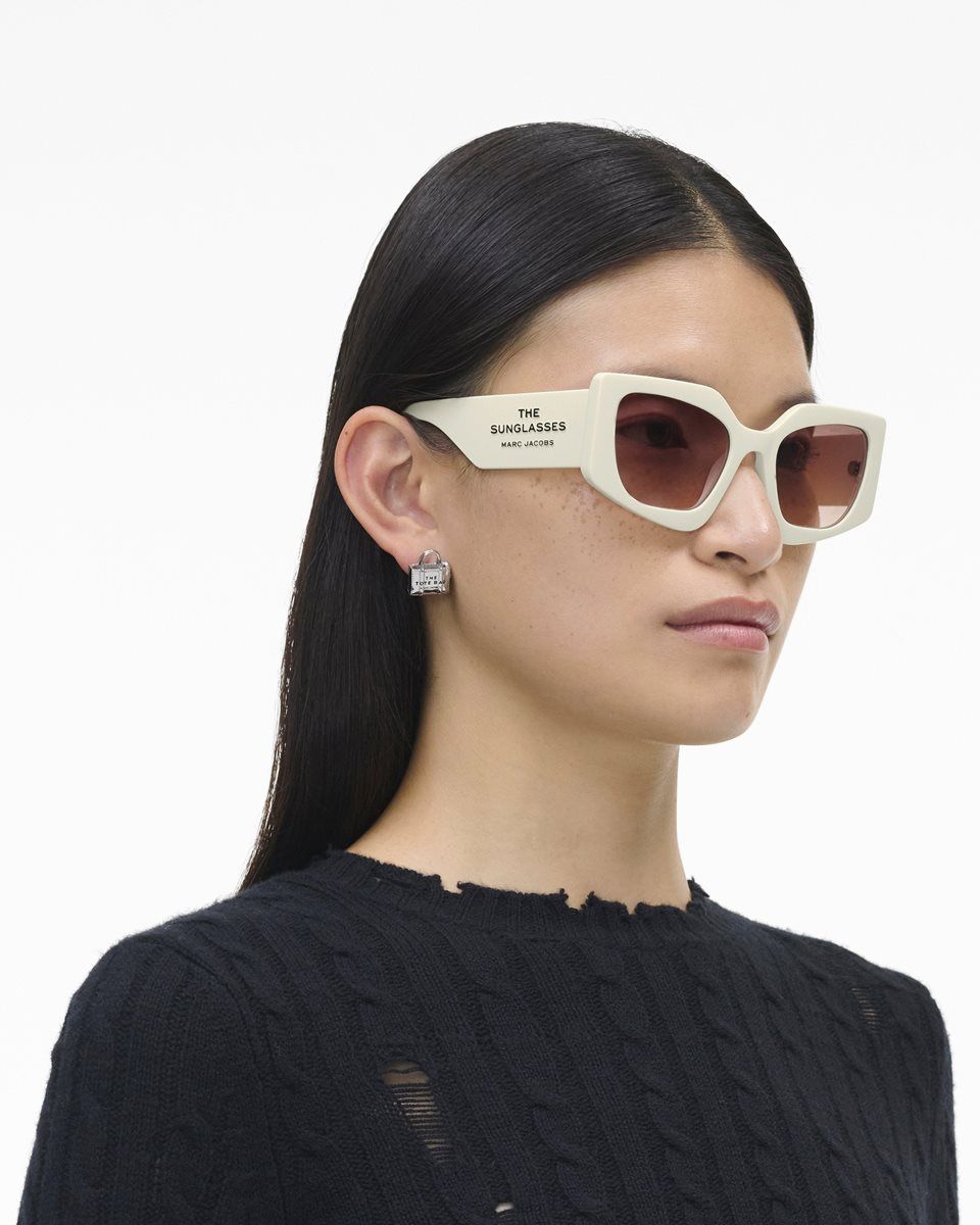 Marc Jacobs The Square Cat Eye Sunglasses White | 72DCPWJTY