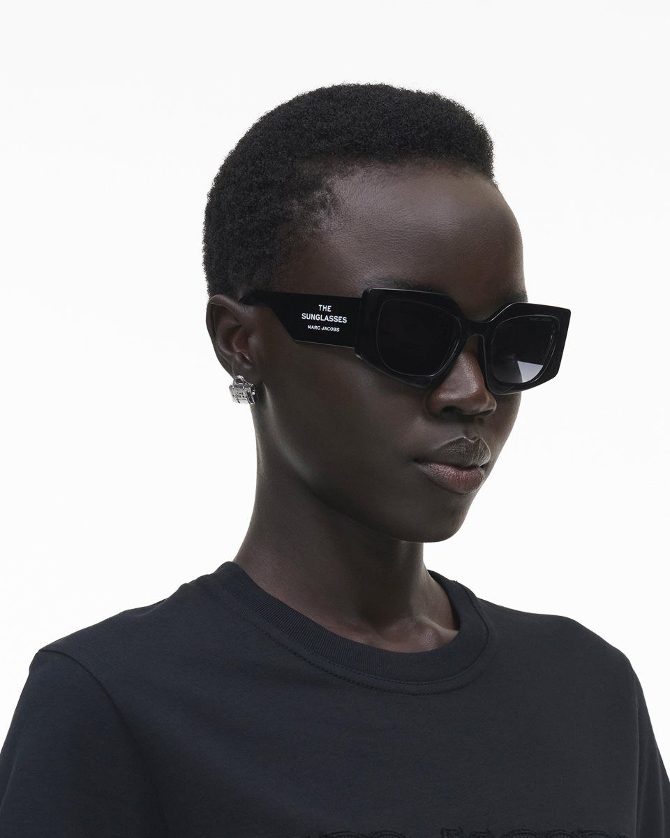 Marc Jacobs The Square Cat Eye Sunglasses Black | 59KMVIWJU