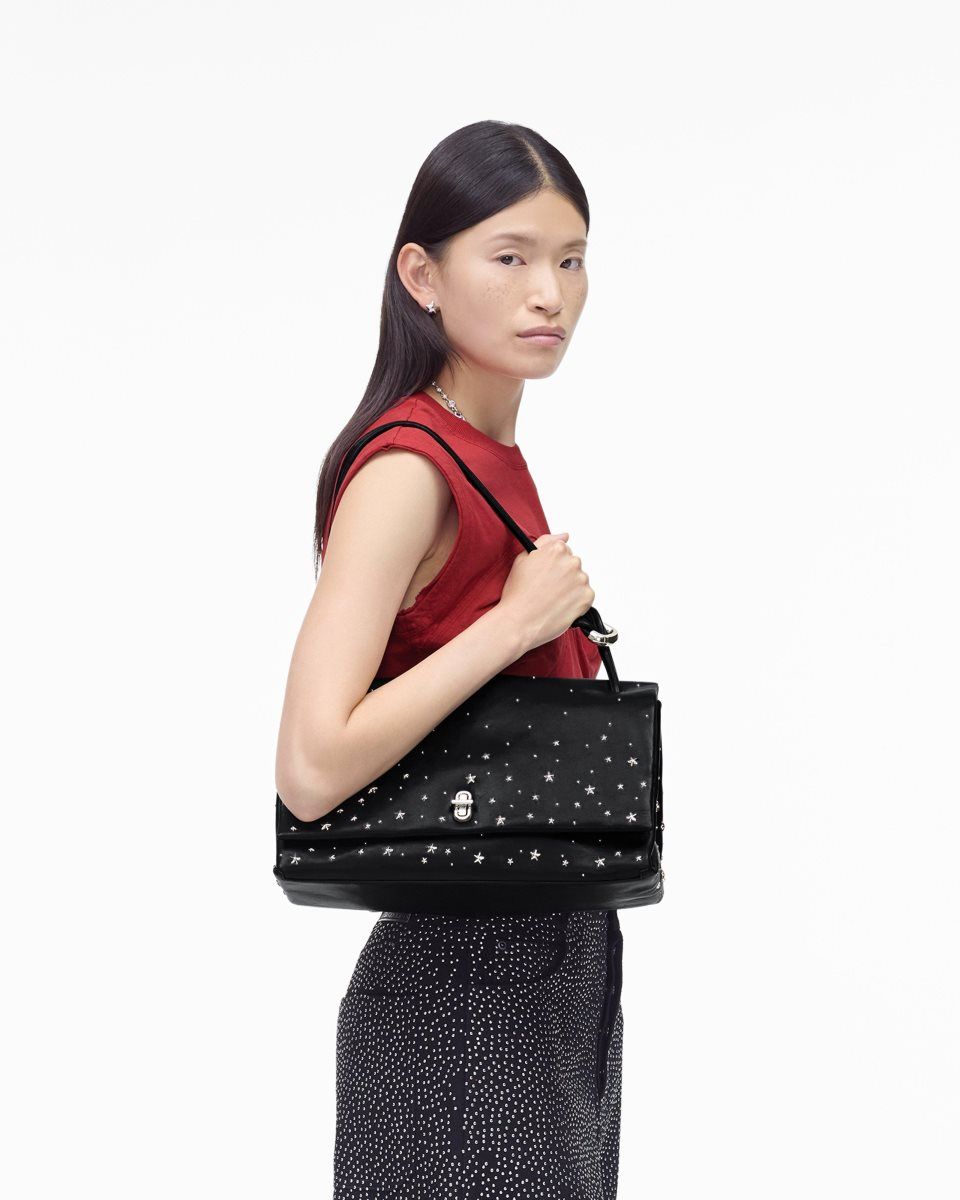 Marc Jacobs The Star-Studded Leather Large Dual Bag Black | 42NVMJIKR