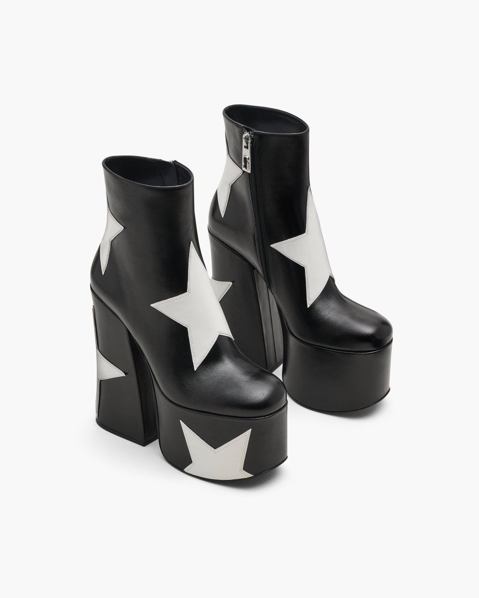 Marc Jacobs The Star Patchwork Kiki Platform Boot Black | 90MQHWYFJ