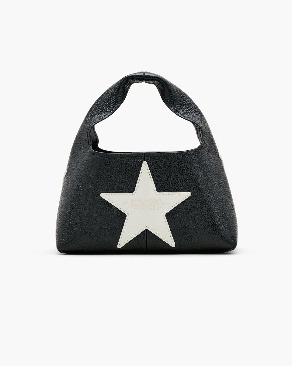 Marc Jacobs The Star Patchwork Leather Mini Sack Bag Black / White | 95QFHVBKE