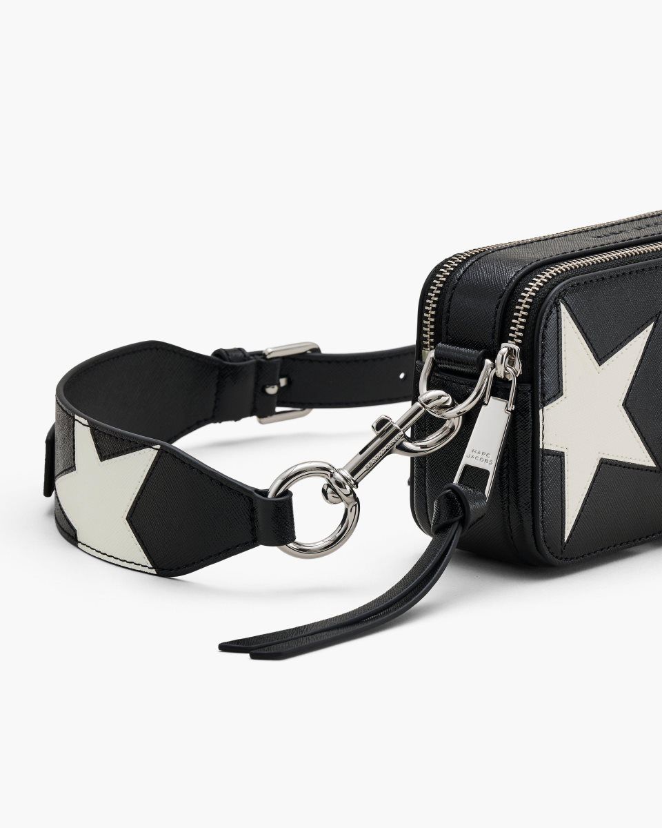 Marc Jacobs The Star Patchwork Leather Snapshot Black / White | 86SJTYLED