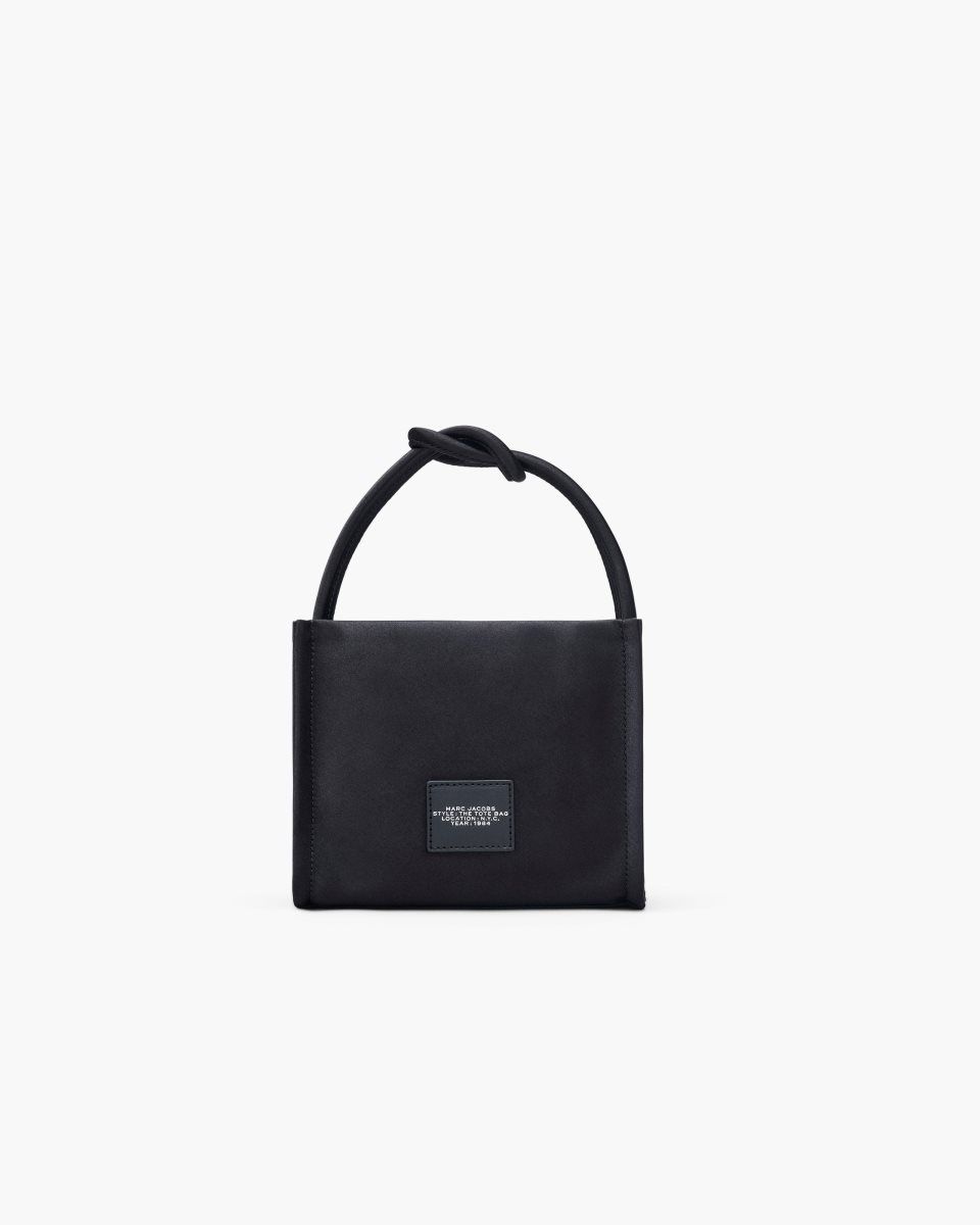 Marc Jacobs The Star Satin Mini Tote Bag Black | 36VBACLNR