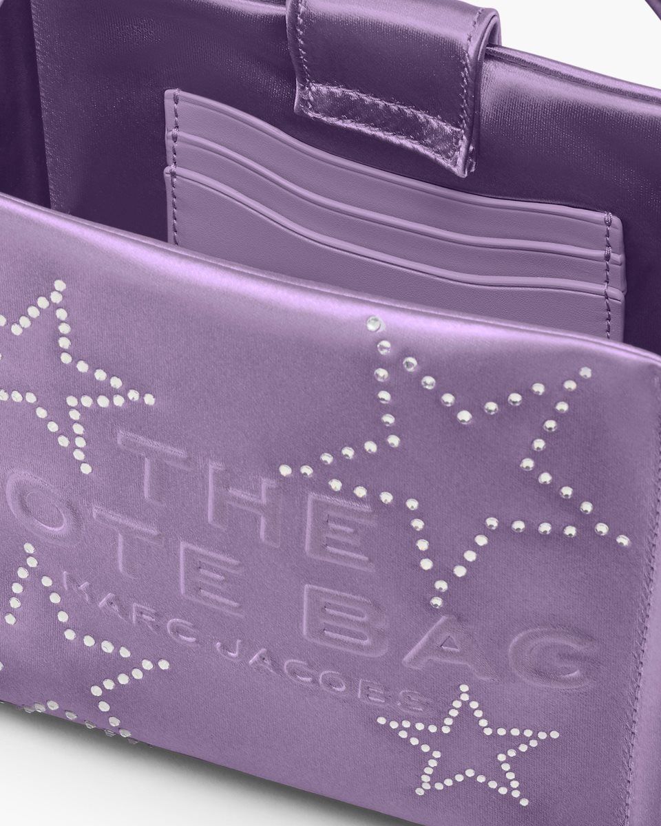 Marc Jacobs The Star Satin Mini Tote Bag Purple | 02SBWGXFJ