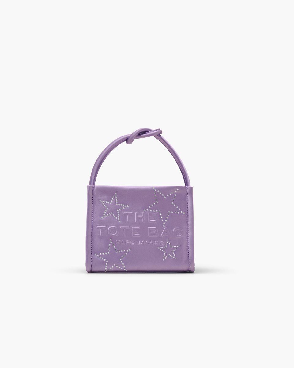 Marc Jacobs The Star Satin Mini Tote Bag Purple | 02SBWGXFJ