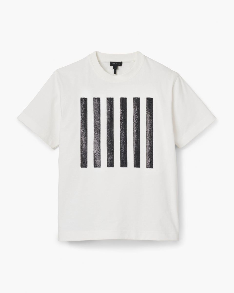 Marc Jacobs The Stripe Box Tee White | 70YQTCEJI