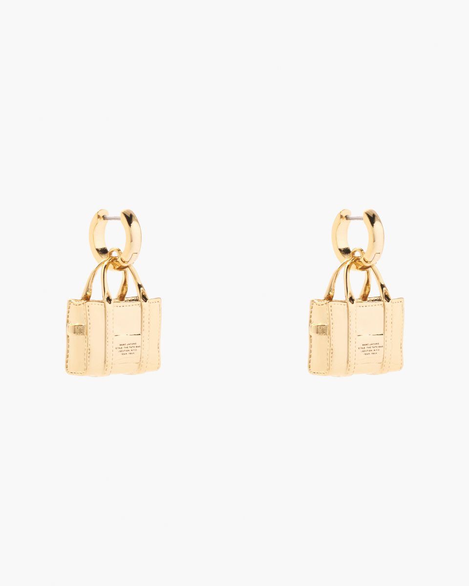 Marc Jacobs The Tote Bag Earrings Light Gold | 13SRJQCUY