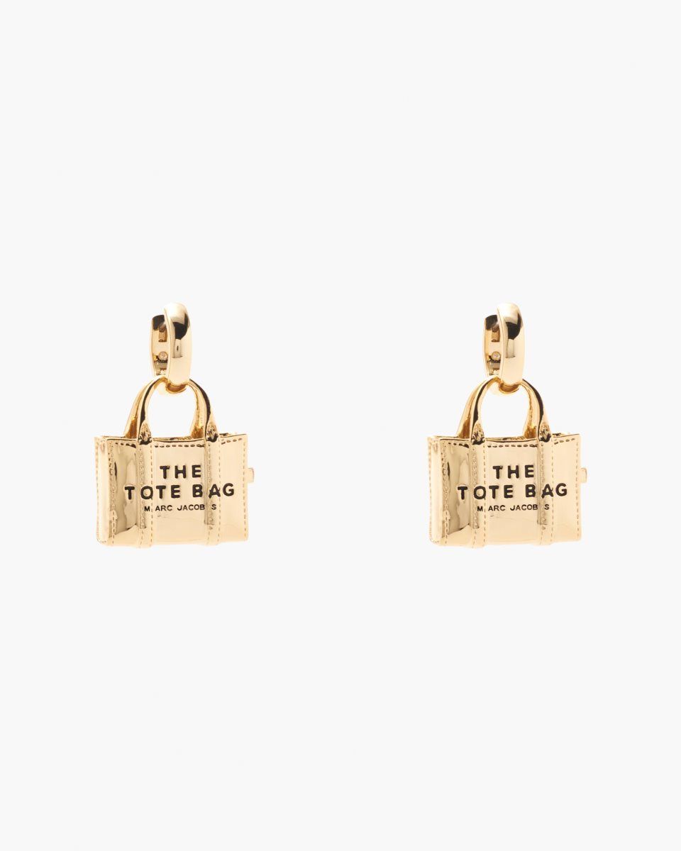 Marc Jacobs The Tote Bag Earrings Light Gold | 13SRJQCUY