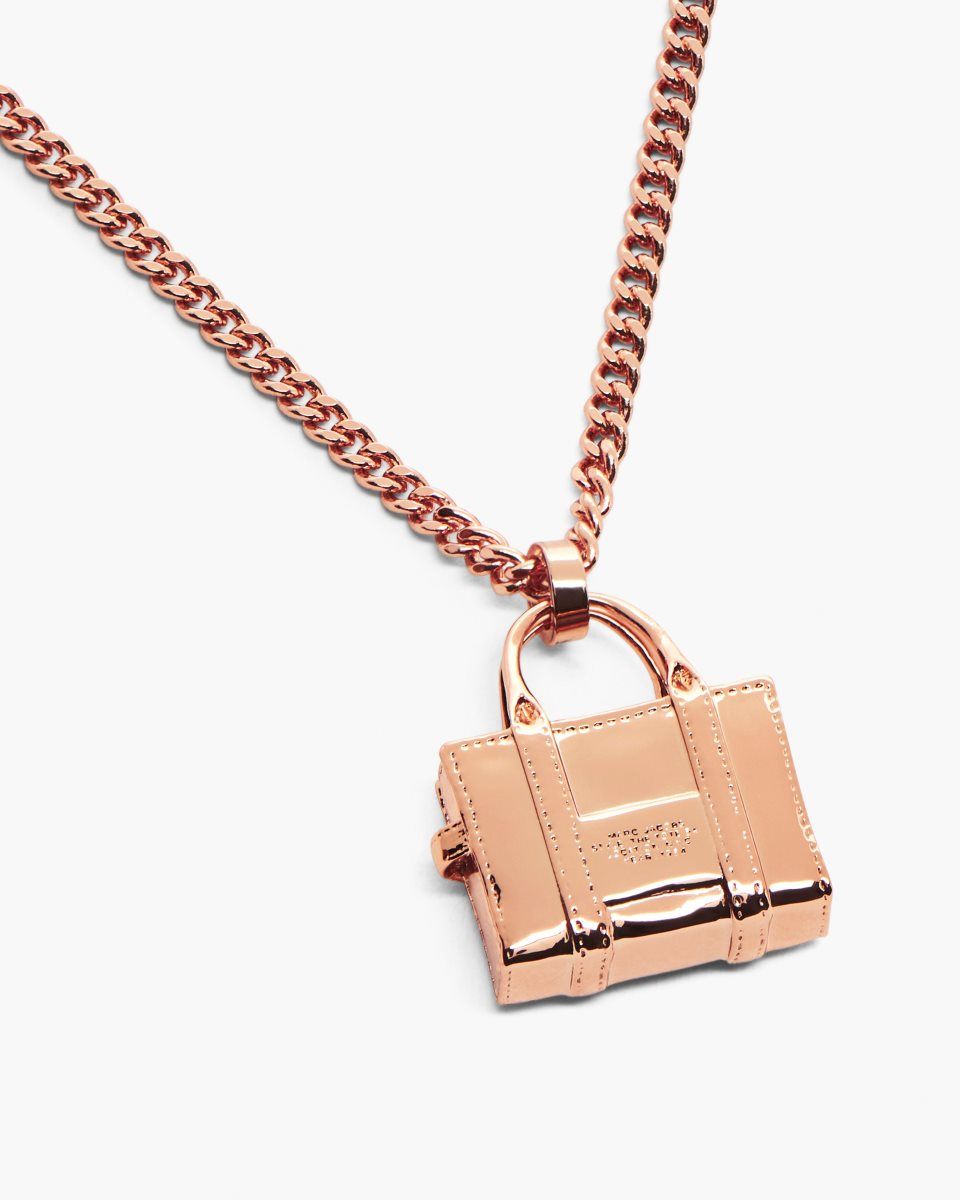 Marc Jacobs The Tote Bag Necklace Rose Gold | 92KDOLTWV