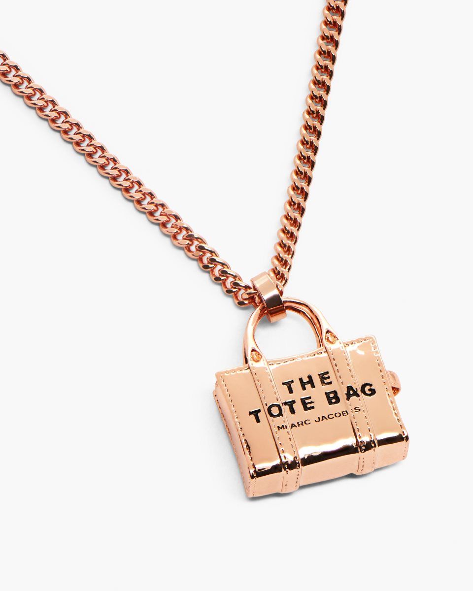 Marc Jacobs The Tote Bag Necklace Rose Gold | 92KDOLTWV