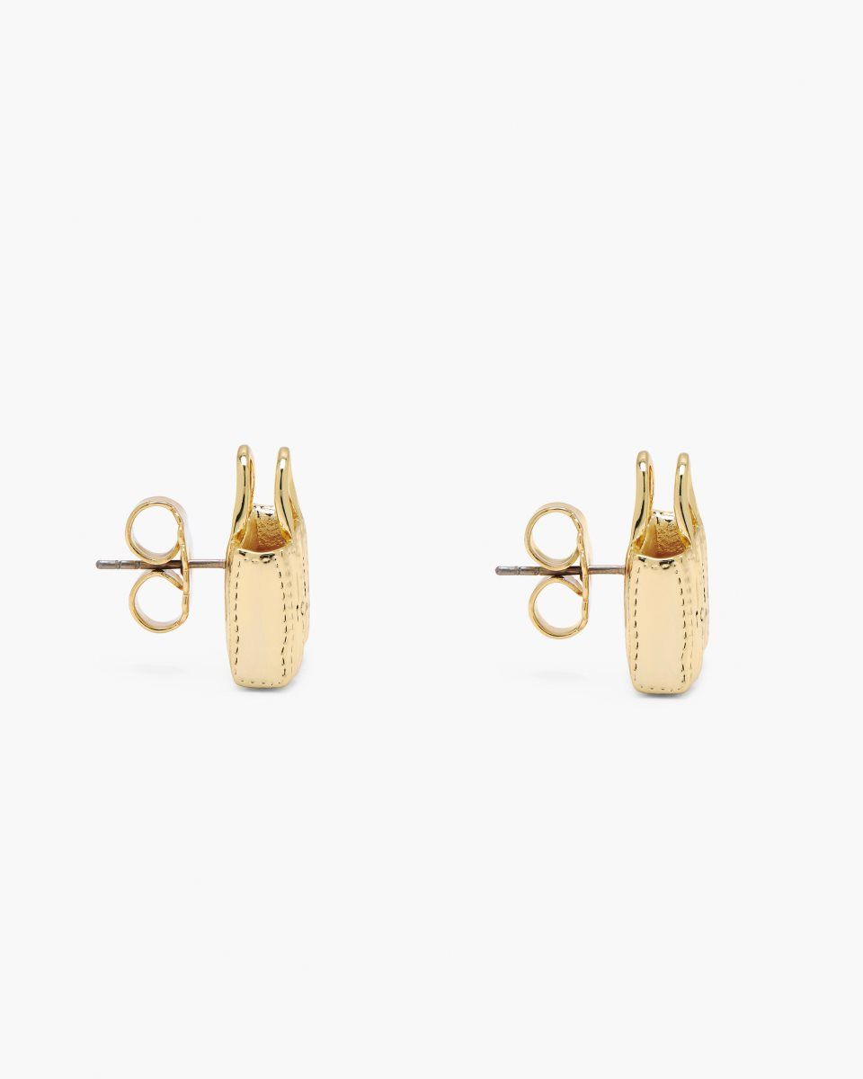 Marc Jacobs The Tote Bag Stud Earrings Light Gold | 53WIFGYBV