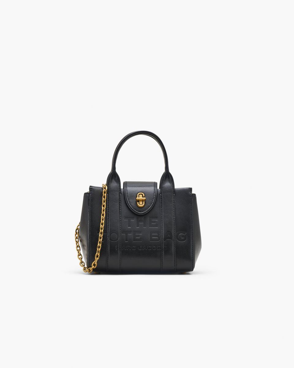 Marc Jacobs The Turnlock Crossbody Tote Bag Black | 96EMDRIHY