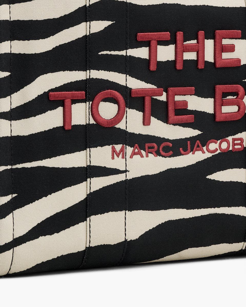 Marc Jacobs The Zebra Canvas Large Tote Bag Black / White | 21VIGZEDF