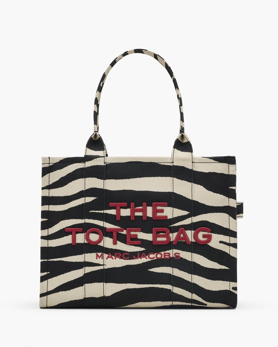 Marc Jacobs The Zebra Canvas Large Tote Bag Black / White | 21VIGZEDF