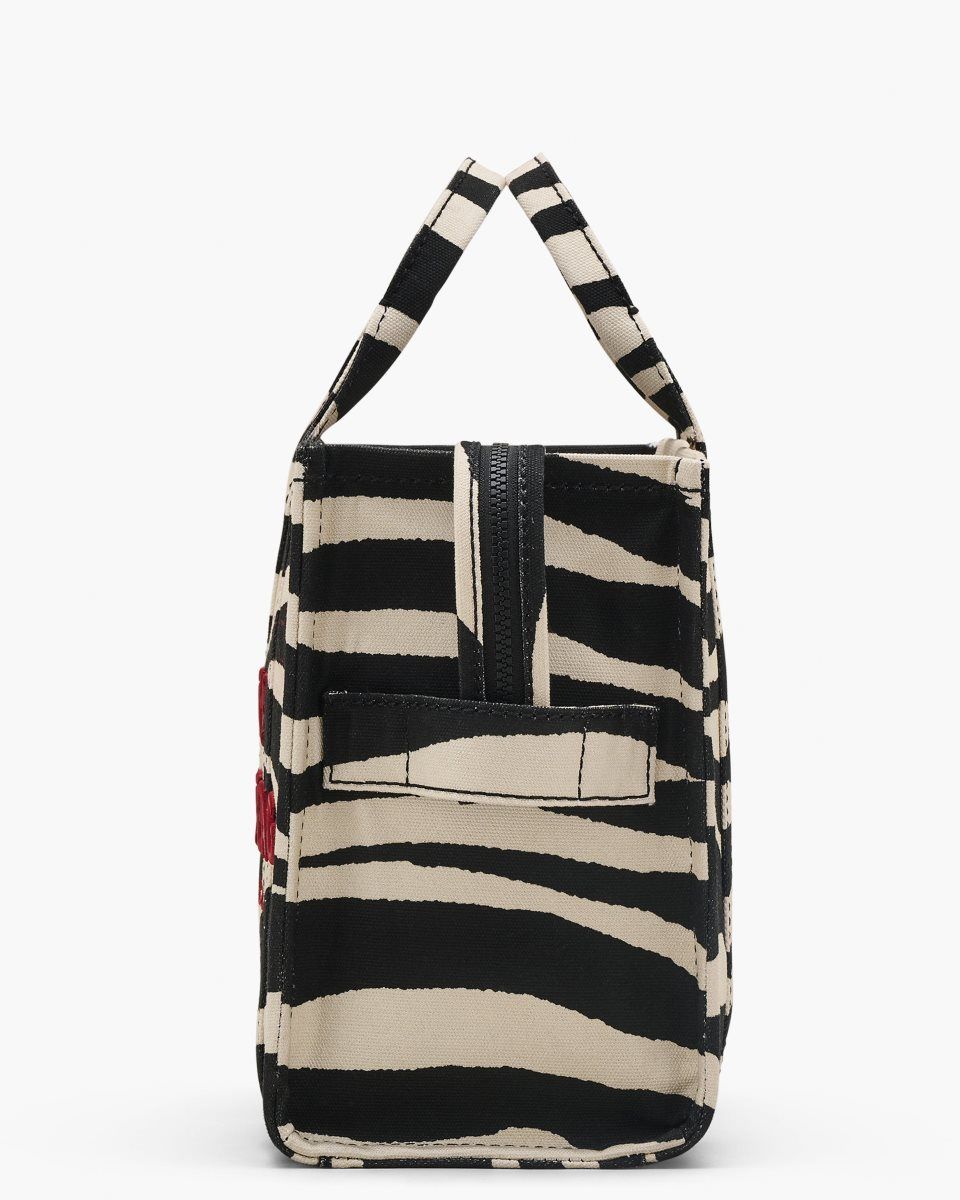 Marc Jacobs The Zebra Canvas Medium Tote Bag Black / White | 02CWIBRTV