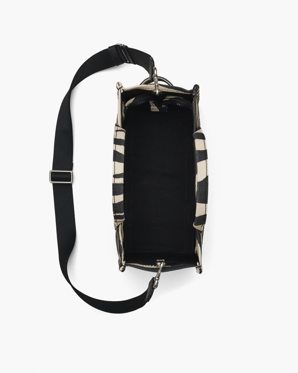 Marc Jacobs The Zebra Canvas Medium Tote Bag Black / White | 02CWIBRTV