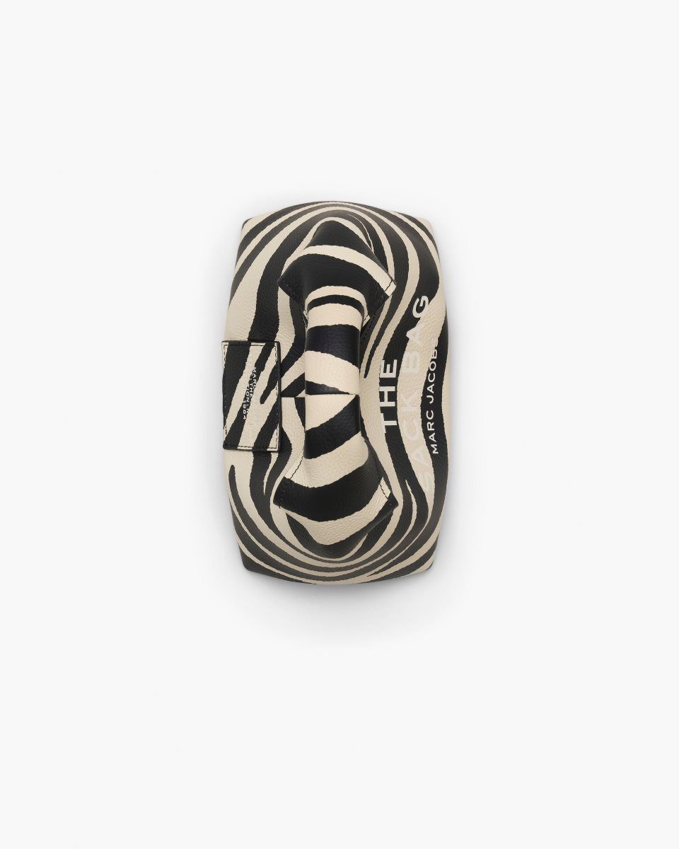 Marc Jacobs The Zebra Leather Mini Sack Bag Black / White | 18EJLDZQY