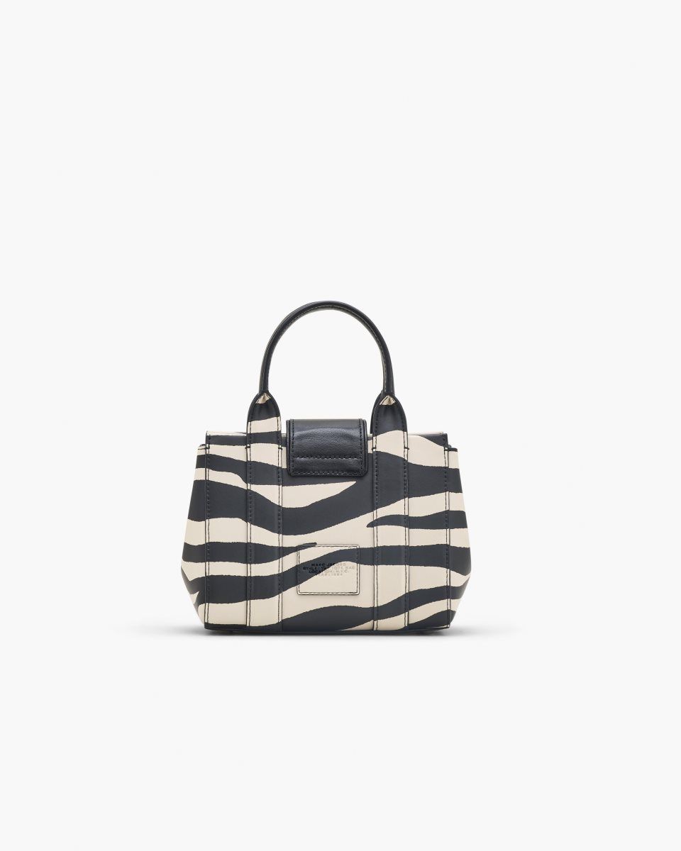 Marc Jacobs The Zebra Turnlock Crossbody Tote Bag Black / White | 34AJCTLUF