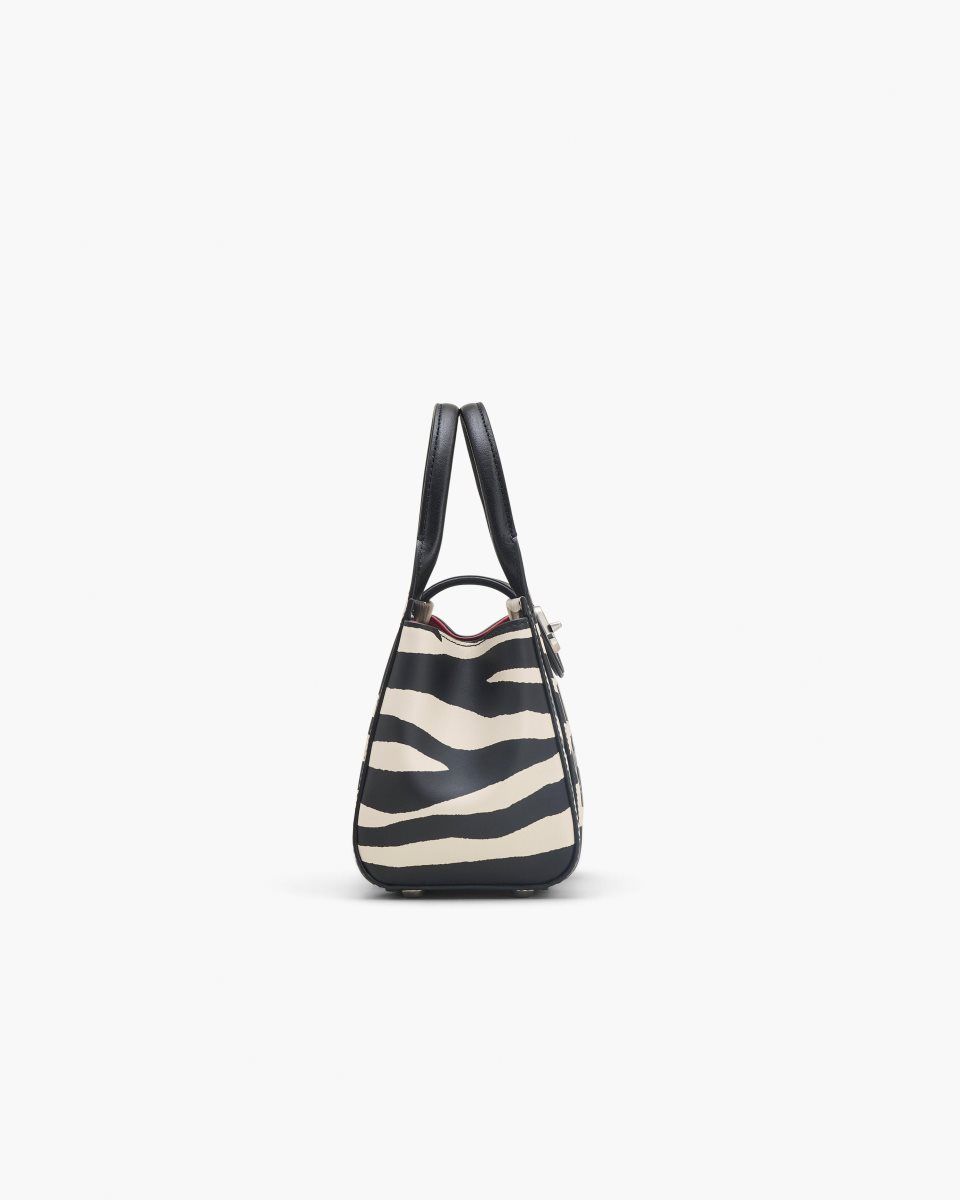 Marc Jacobs The Zebra Turnlock Crossbody Tote Bag Black / White | 34AJCTLUF