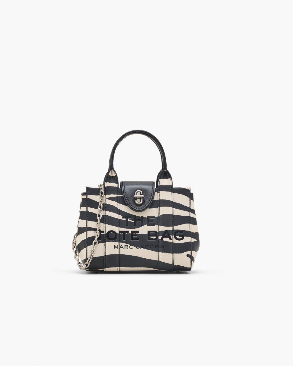 Marc Jacobs The Zebra Turnlock Crossbody Tote Bag Black / White | 34AJCTLUF